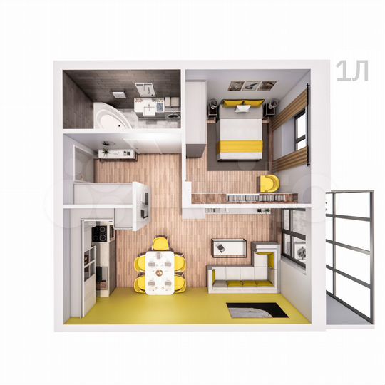 1-к. квартира, 46 м², 13/25 эт.