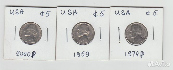 Набор 22 монеты США