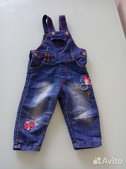 Джинсовые комбинезоны на девочку 6-8 месяцев