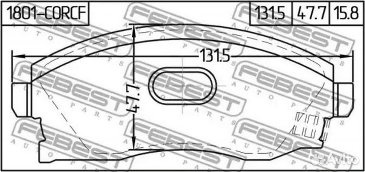 Febest 1801corcf колодки тормозные передние компле