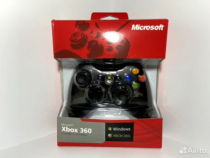 Xbox 360 геймпад проводной (черный)