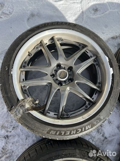 Комплект шин volk rays r-19 с резиной michelin