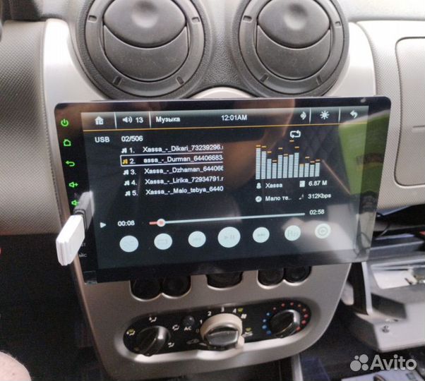 Магнитола 1 din с экраном 9 дюймов