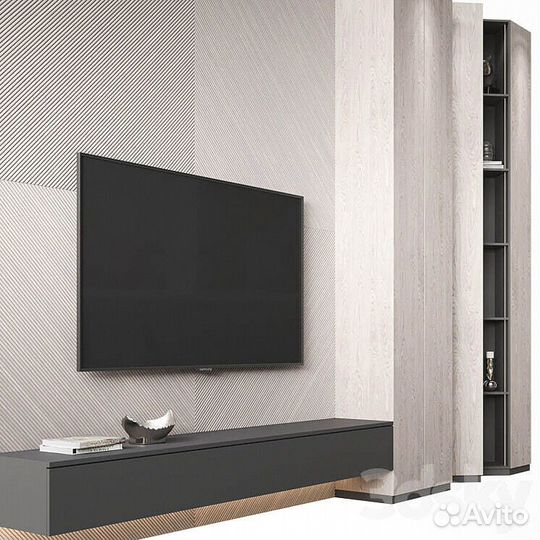 Тумба под телевизор с витринами