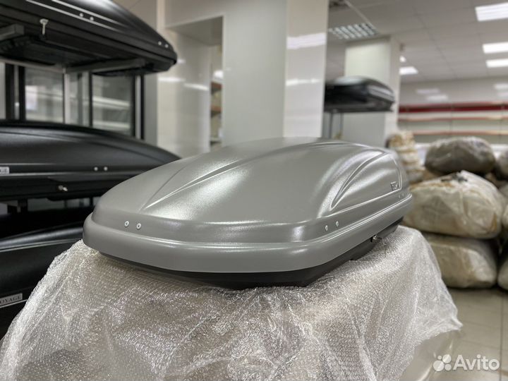 Автобокс Voyage 370л 145см Серый матовый
