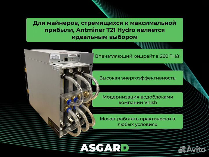 Асик Antminer T21 Hydro 260 TH/s