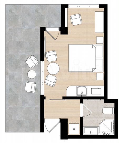 Квартира-студия, 34 м², 2/9 эт.