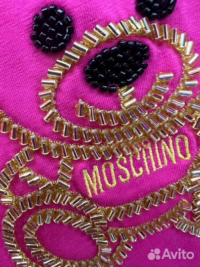 Футболка Moschino вышивка бисером р 42, 44, 46, 48