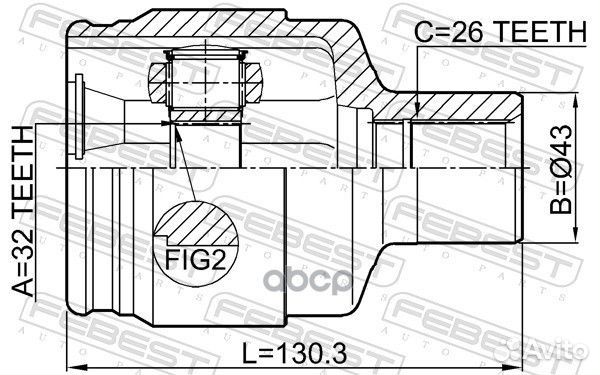 ШРУС внутренний правый 32x43x26 chevrolet epica