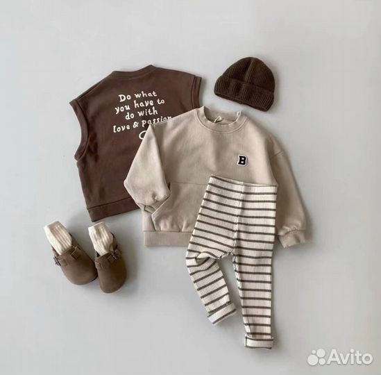 Детские лосины в рубчик