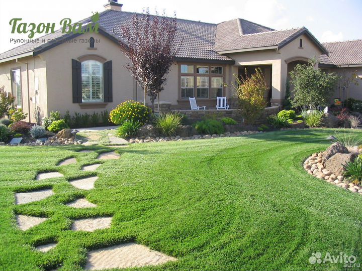 Укладка рулонного газона