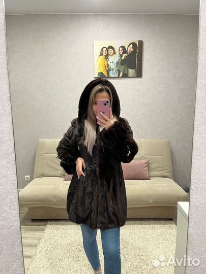 Шуба с капюшоном