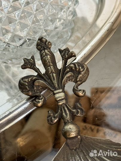 Комплект масло уксус на подносе, ложка ракушка