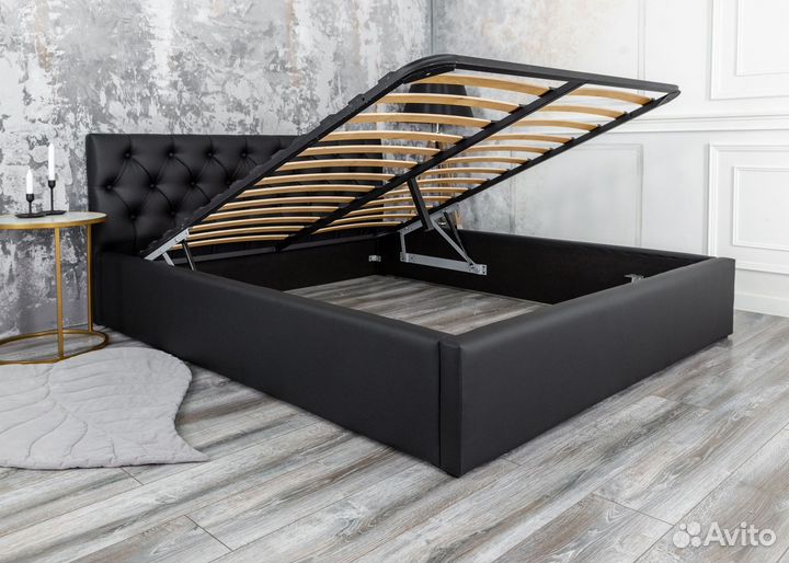 Кровать с подъемным механизмом 160х200 черная
