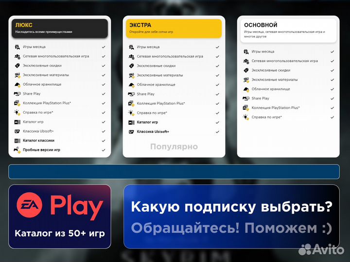 Оформлю подписку PS Plus EA Play, аренда игр PS5 P