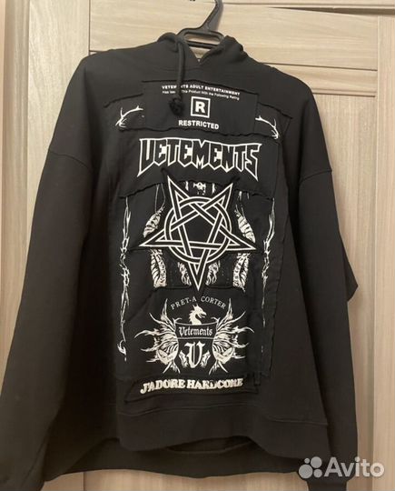 Vetements hardcore patch hoodie