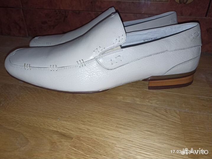 Мужские кожаные белые туфли, 43 р., Carlo Pazolini
