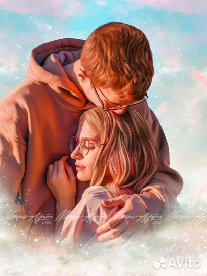 Портрет по фото на холсте на заказ день рождения