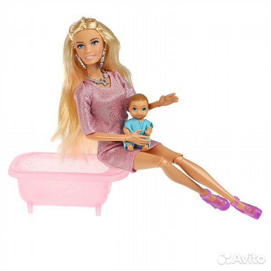 Кукла Карапуз 29 см София (руки и ноги сгиб, младенец, ванна, акс)