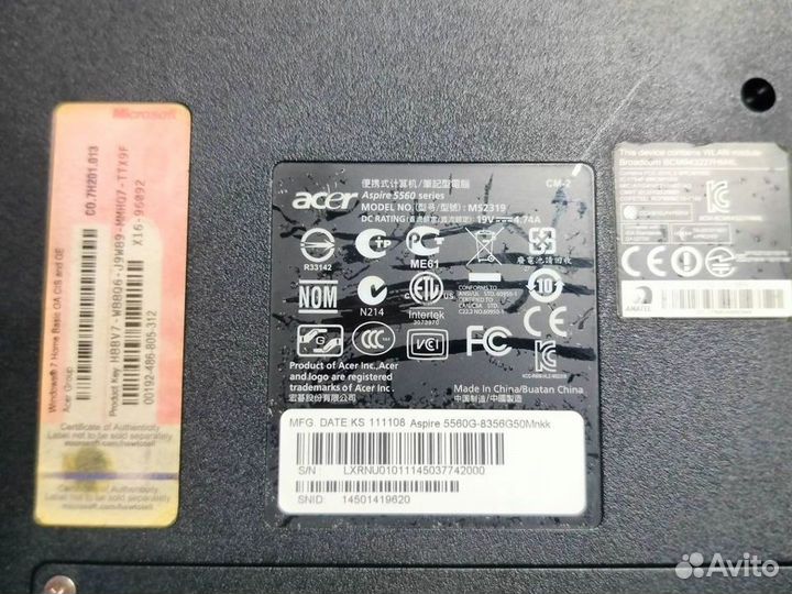 Ноутбук Acer aspire 5560