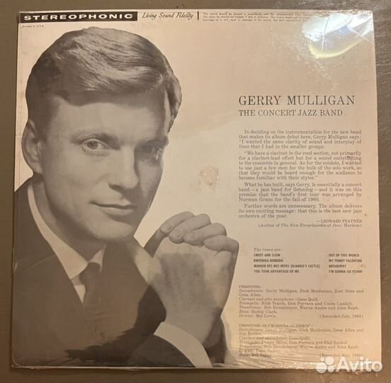 Gerry Mulligan - The Concert Jazz Band Lp