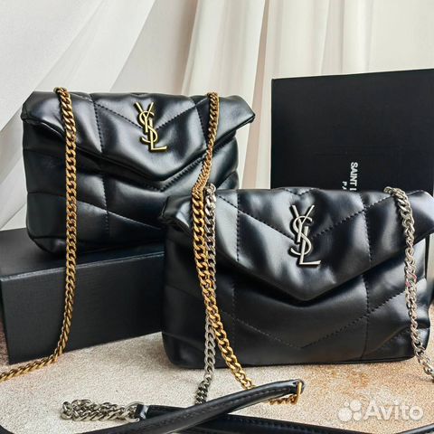 YSL puff сумка из натуральной кожи