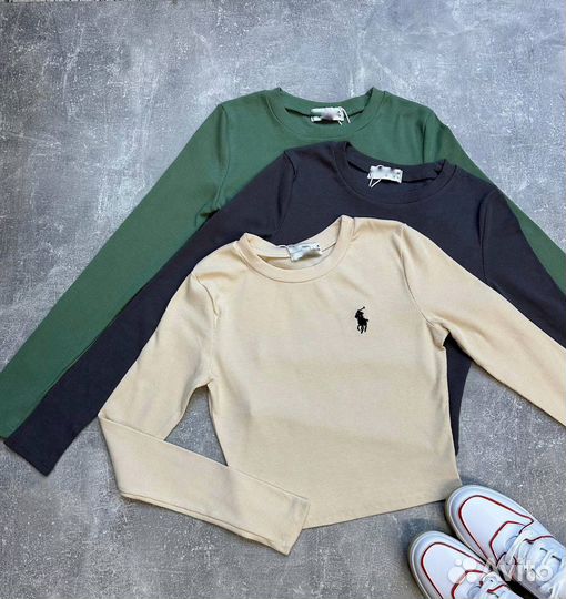 Лонгслив укороченный polo ralph lauren