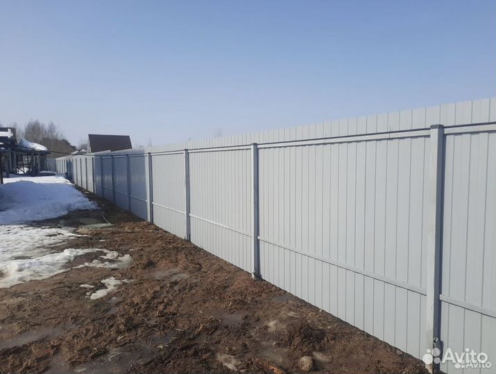 Забор из профлиста с установкой