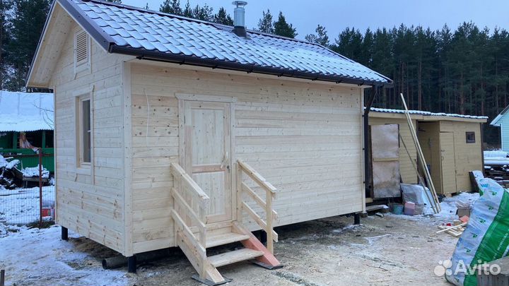 Баня каркасная 5х3 с печкой