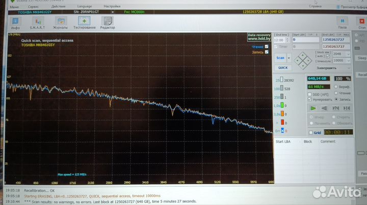 Жёсткий диск 2,5' Toshiba 640 Gb
