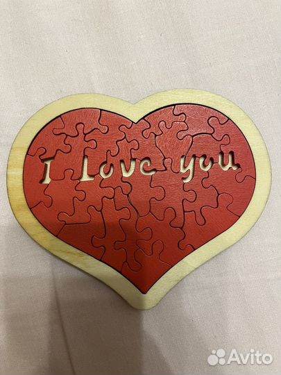 Сердце пазл деревянный