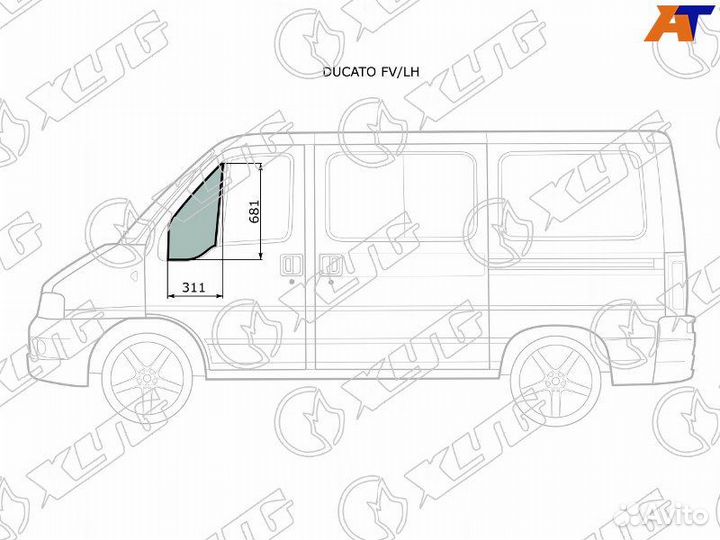 Стекло двери передней левой Citroen Jumper 244