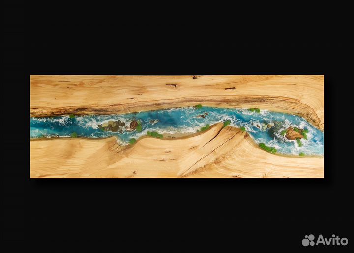 Стол из слэба карагача и эпоксидной смолы