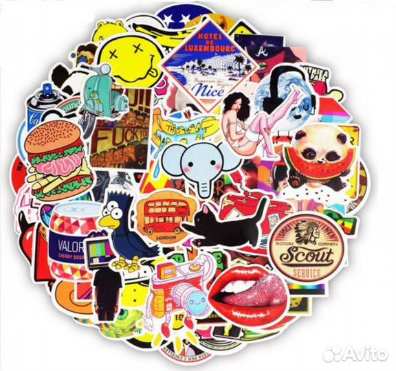 Наклейки на самокаты цветные