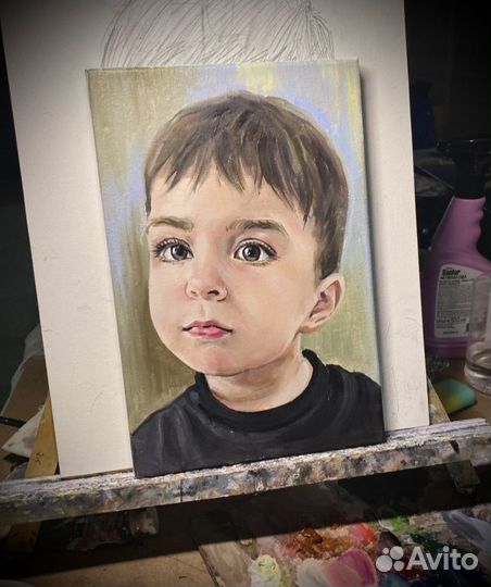 Портрет маслом по фото на холсте