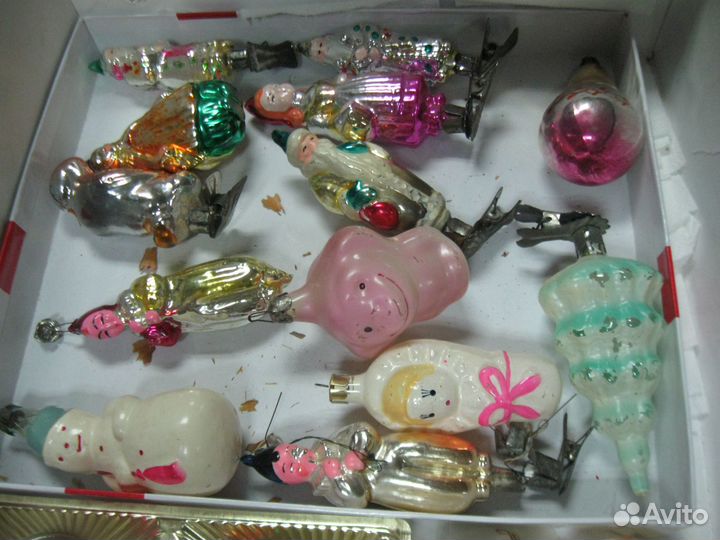 Елочные игрушки СССР - прищепки,подвески,стеклярус