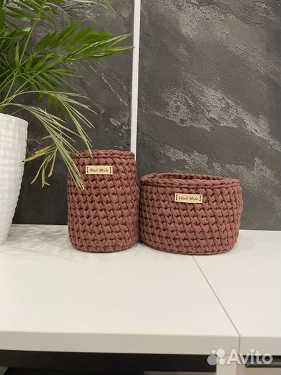 Корзиночки из трикотажной пряжи