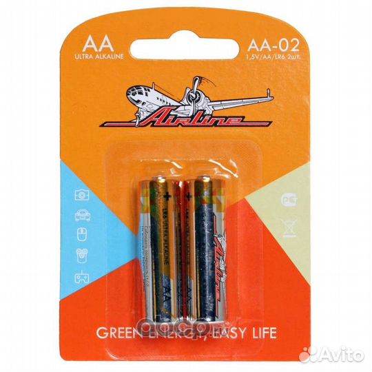 Батарейки LR6/AA щелочные пальчиковые (2шт.)