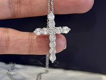 Крест 1,1ct с бриллиантами муассанитами 3мм Pt950