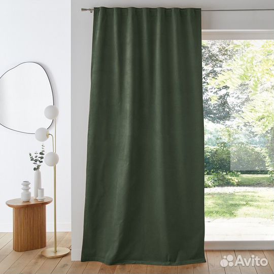 Штора с потайными патами из рифленого велюра Olavi