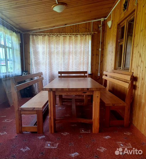 Стол с лавками для дачи и дома