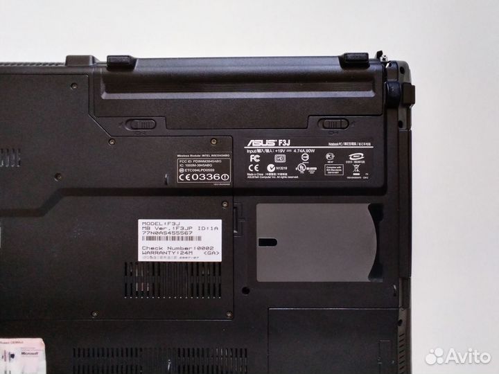 Ноутбук Asus на запчасти