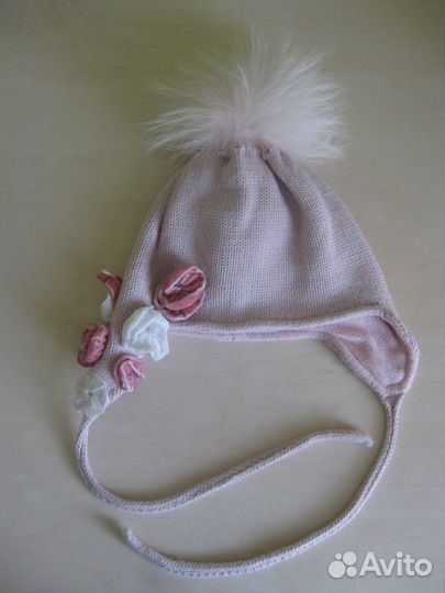 Шапка Pinetti р. 50, помпон из натурального меха