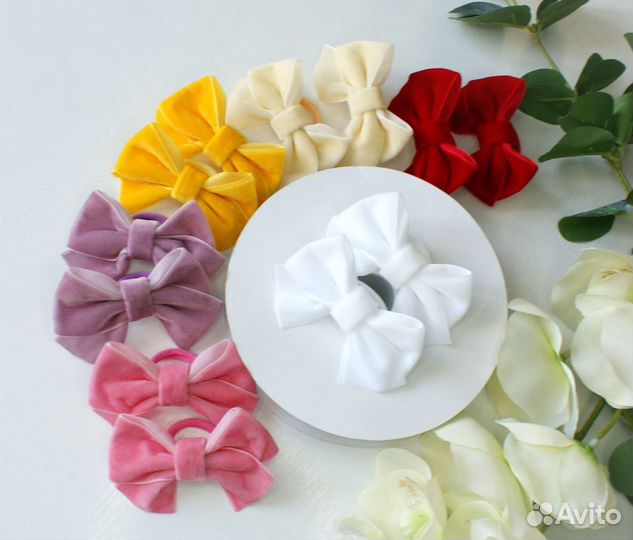 Бархатные бантики/резинки/заколки/повязки