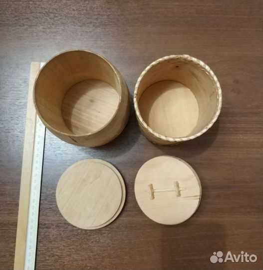 Бочонок/кубышка Береста, дерево. Цена за все