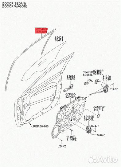 Направляющая стекла KIA Cee'd