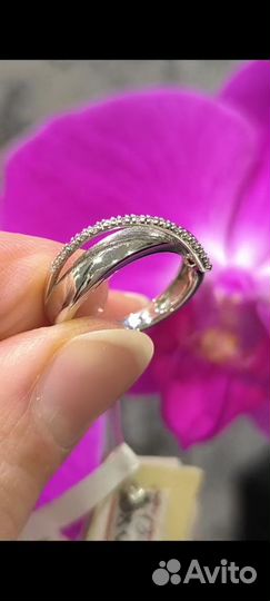 Кольцо с бриллиантами белое золото 585 проба