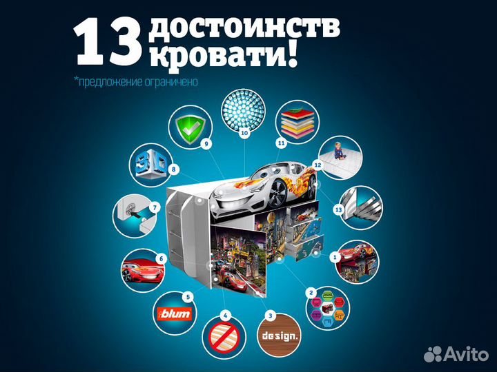 Кровать-чердак детская кровать для мальчика с борт