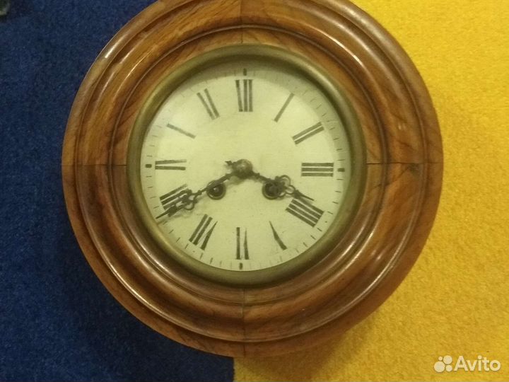 Старинные настенные часы шайба 19 век