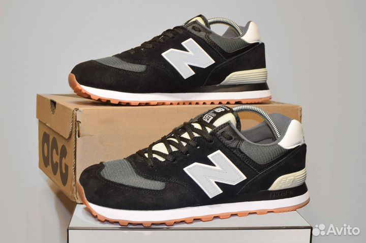 New Balance 574 (42-46, Черные, Классика)